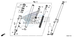 CBR500RE CBR500R UK - (E) drawing FRONT FORK