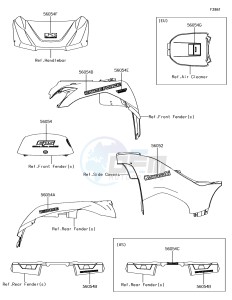 BRUTE FORCE 750 4x4i EPS KVF750HGF EU drawing Decals