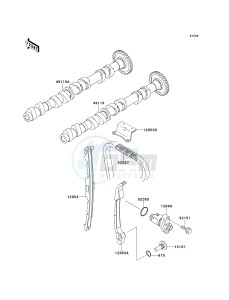 ZX 900 E [NINJA ZX-9R] (E1-E2) [NINJA ZX-9R] drawing CAMSHAFT-- S- -_TENSIONER