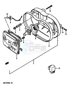 GSX-R750 (J-K-L) drawing HEADLAMP (MODEL J K E18)