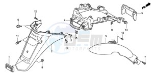 PES125 drawing REAR FENDER