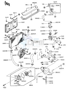 ZX 600 A [NINJA 600] (A1-A2) [NINJA 600] drawing RADIATOR_FAN_WATER PUMP -- -E_NO. 029800- -