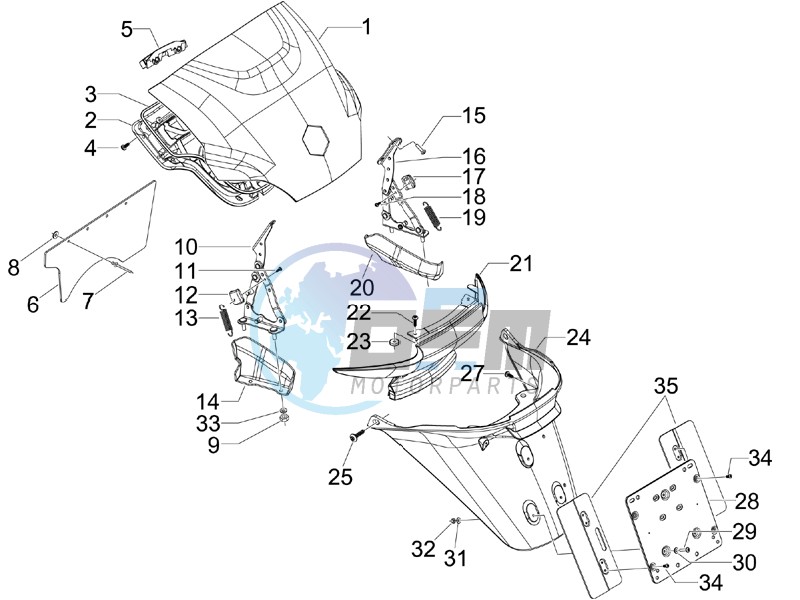 Rear cover - Splash guard