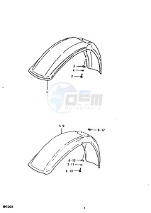 RM100 (N-T-X) drawing FRONT FENDER