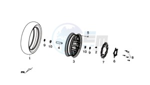 Joymax 300i ABS drawing FRONT WHEEL