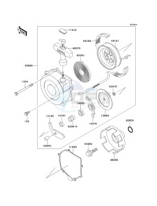 KLF 250 A [BAYOU 250] (A6F-A9F) A7F drawing RECOIL STARTER