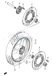 GSF1200A (E18) drawing FRONT WHEEL (GSF1200SAV SAW SAX SAY)