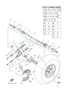 YFM700FWAD YFM7FGPHB GRIZZLY 700 EPS HUNTER (1HP7) drawing REAR WHEEL