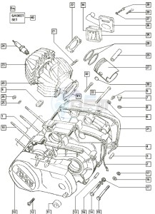 QUADRO_25-45kmh_Y-K1 50 Y-K1 drawing Crankcase-cylinder