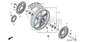 CBF1000TA France - (F / ABS CMF) drawing FRONT WHEEL