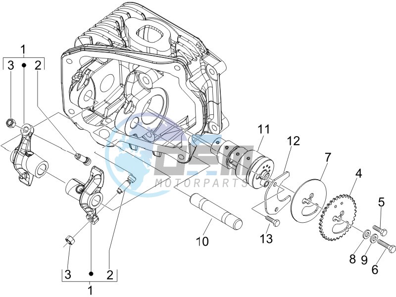 Camshaft - Rocking levers support unit