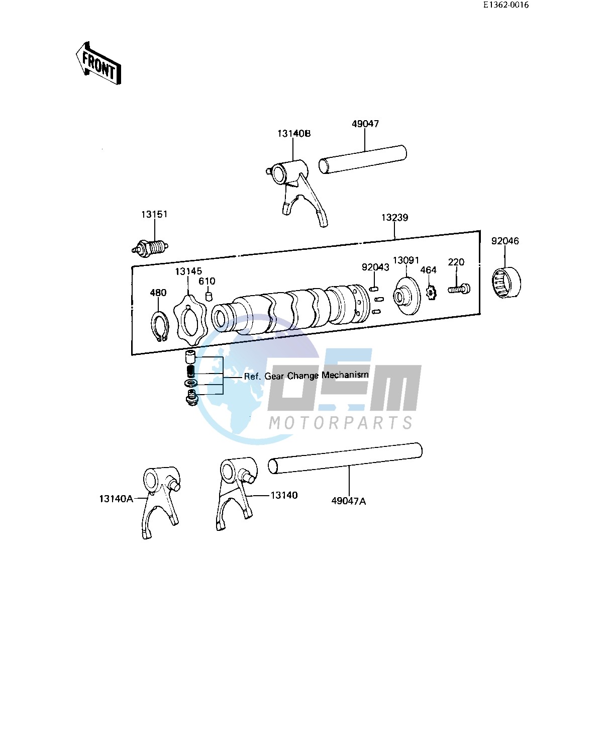 GEAR CHANGE DRUM & FORKS -- 82-83 A9_A10- -