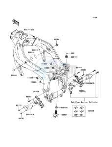 NINJA_ZX-6R ZX600P7F FR GB XX (EU ME A(FRICA) drawing Frame Fittings(Front)