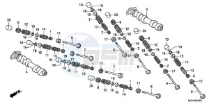 VFR800XD CrossRunner - VFR800X UK - (E) drawing CAMSHAFT/VALVE (FRONT)