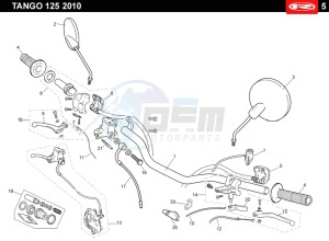 TANGO-125-BLACK drawing HANDLEBAR - CONTROLS