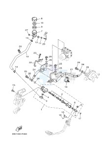 MTM850 MTM-850 XSR900 (B90R) drawing REAR MASTER CYLINDER