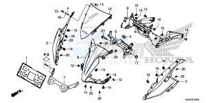 CBR500R England - (3ED) drawing UPPER COWL