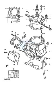 RM250 (K-L-M-N) drawing CYLINDER (MODEL K L)