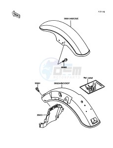 VN 750 A [VULCAN 750] (A10-A14) [VULCAN 750] drawing FENDERS