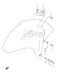 GSX-R600 (E2) drawing FRONT FENDER (MODEL Y)