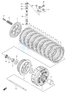 LT-Z400 (E3-E28) drawing CLUTCH (MODEL K5 K6 K7)