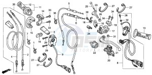 CRF450X drawing HANDLE LEVER/SWITCH/CABLE