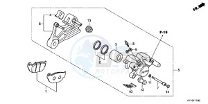 CBR125RSD CBR125RS UK - (E) drawing REAR BRAKE CALIPER