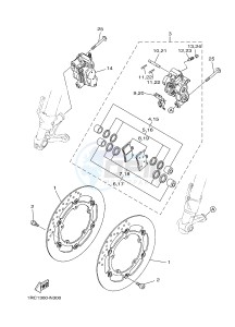 MT09 MT-09 900 MT-09 (B872) drawing FRONT BRAKE CALIPER