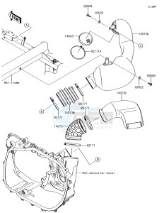 MULE PRO-DX KAF1000EHF EU drawing Air Cleaner-Belt Converter