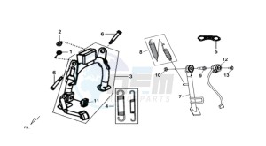 HD 200EVO EFI drawing CENTRAL STAND /SIDE STAND/ KICKSTARTER PEDAL