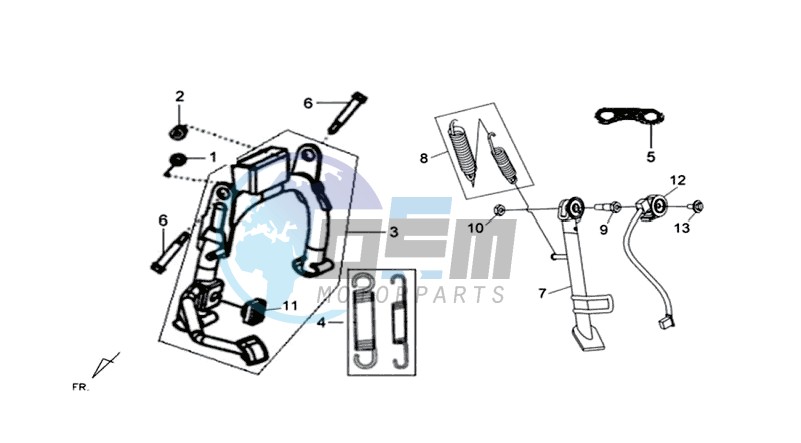 CENTRAL STAND /SIDE STAND/ KICKSTARTER PEDAL