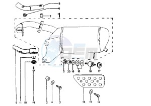 SV GEO - 125 cc drawing EXHAUST MODEL SV 125 L