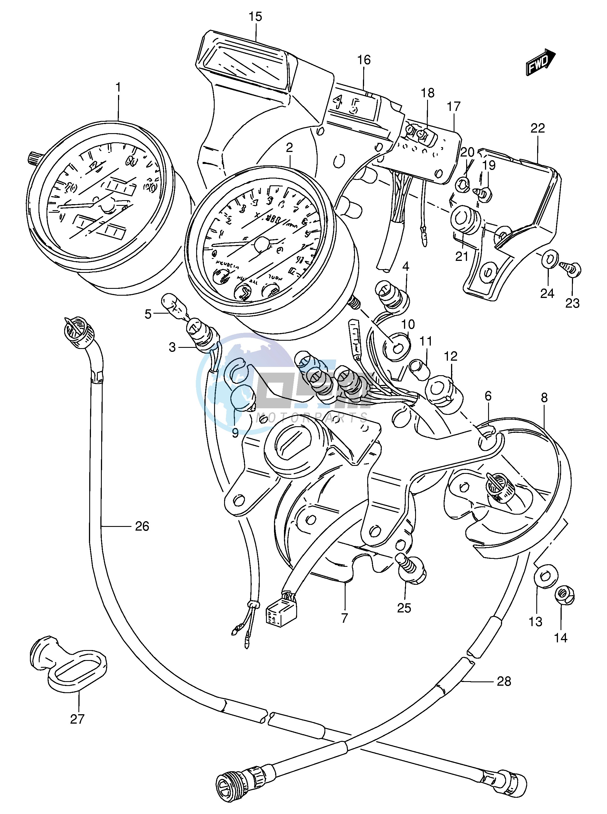 SPEEDOMETER - TACHOMETER (GN125ER E73,P73)