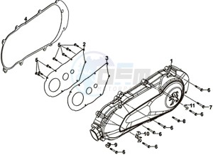 JET 14 125/XB1 (XC12WW-EU) (E4) (L7-M0) drawing CRANKCASECOVER LEFT