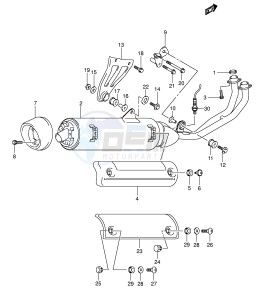 AN650 (E2) Burgman drawing MUFFLER