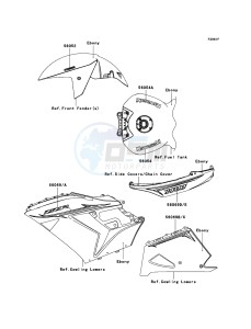 ZZR1400_ABS ZX1400DBF FR GB XX (EU ME A(FRICA) drawing Decals(Ebony)