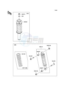 MULE_600 KAF400BDF EU drawing Shock Absorber(s)