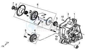 X'PRO 50 (45 KM/H) (AE05W4-FR) (L4-M1) (M1 - 2021) drawing CRANKCASE RIGHT