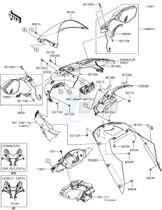 NINJA ZX-10R ZX1000SJF XX (EU ME A(FRICA) drawing Cowling