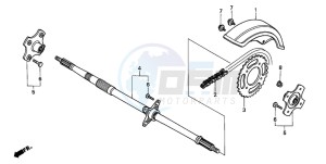 TRX90 SPORTRAX 90 drawing REAR WHEEL AXLE