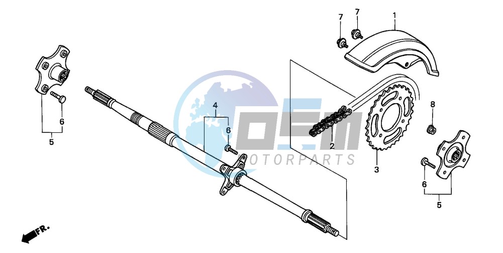 REAR WHEEL AXLE