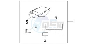 CBR1000RR9 Korea - (KO / SPC) drawing REAR SEAT COWL ACHILLES BLACK METALLIC