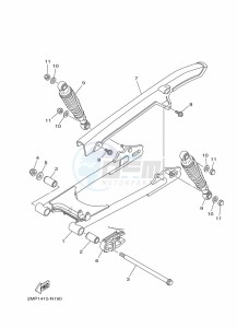 YBR125E YBR125 (BN9F) drawing REAR ARM & SUSPENSION