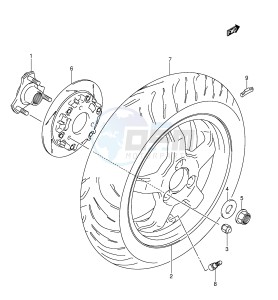 AN250 (E2) Burgman drawing REAR WHEEL