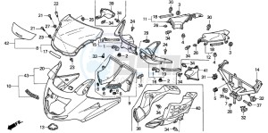 CBR1100XX SUPER BLACKBIRD drawing UPPER COWL