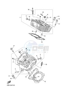 XVS1300A MIDNIGHT STAR (1CS9) drawing CYLINDER HEAD