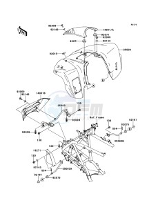 KFX700 KSV700A7F EU drawing Front Fender(s)