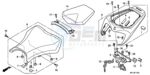 CBR1000RAA Korea - (KO / ABS) drawing SEAT