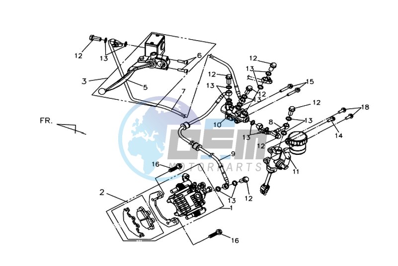 REAR BRAKE CALIPER / BRAKE MOUNT