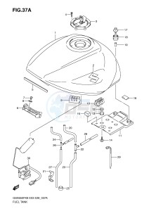 GSX650F (E3-E28) Katana drawing FUEL TANK (MODEL K9)